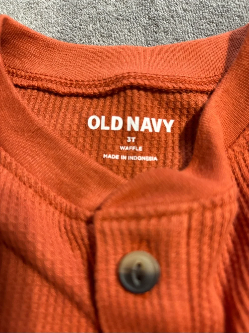 Old Navy Kids 3T Plaid Button-Down Shirt with Orange and Gray Henleys